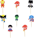 Confetti 24pc Cartoon Superhero Cupcake Topper for Kids Birthday Party Cake Decoration Supplies Super Heroes Cupcake Toppers Cupcake Toppers/Super Heroes Party Supplies/Superheroes Inspired
