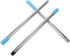 Mobestech Three-Section Stainless Steel Mop Handle Replacement Rod Metal Broom Pole for Bathroom and Floor Cleaning Sturdy Mop Stick Replacement
