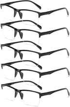 VEVESMUNDO Reading Glasses Men Women Rectangle Semi Rimless Modern Oversize Eyeglasses
