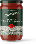 Bionaturae Organic Tomato Basil Pasta Sauce - Gluten Free Sauce for Spaghetti, Pizza, & Lasagna, Non GMO, No Added Sugar, Kosher, Glyphosate Free, Made in Italy, Tastes like Homemade - 24 oz Jar