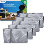 Camco Toilet Waste Bags - Features a Biodegradable Powder & Leak Proof Double Bag Design - Great for Camping, RVing, Hiking, or Boating - 10-Pack (41548)