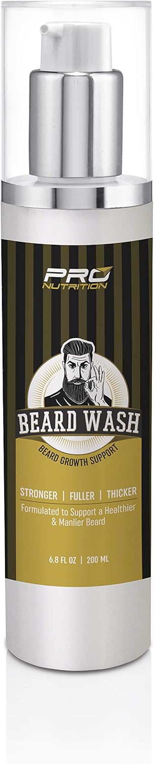Beard Growth Shampoo & Wash- Stimulates & Repairs New Follicle Growth. Grow Stronger, Thicker, Fuller, Longer, Healthier Beard & Mustache Hair.