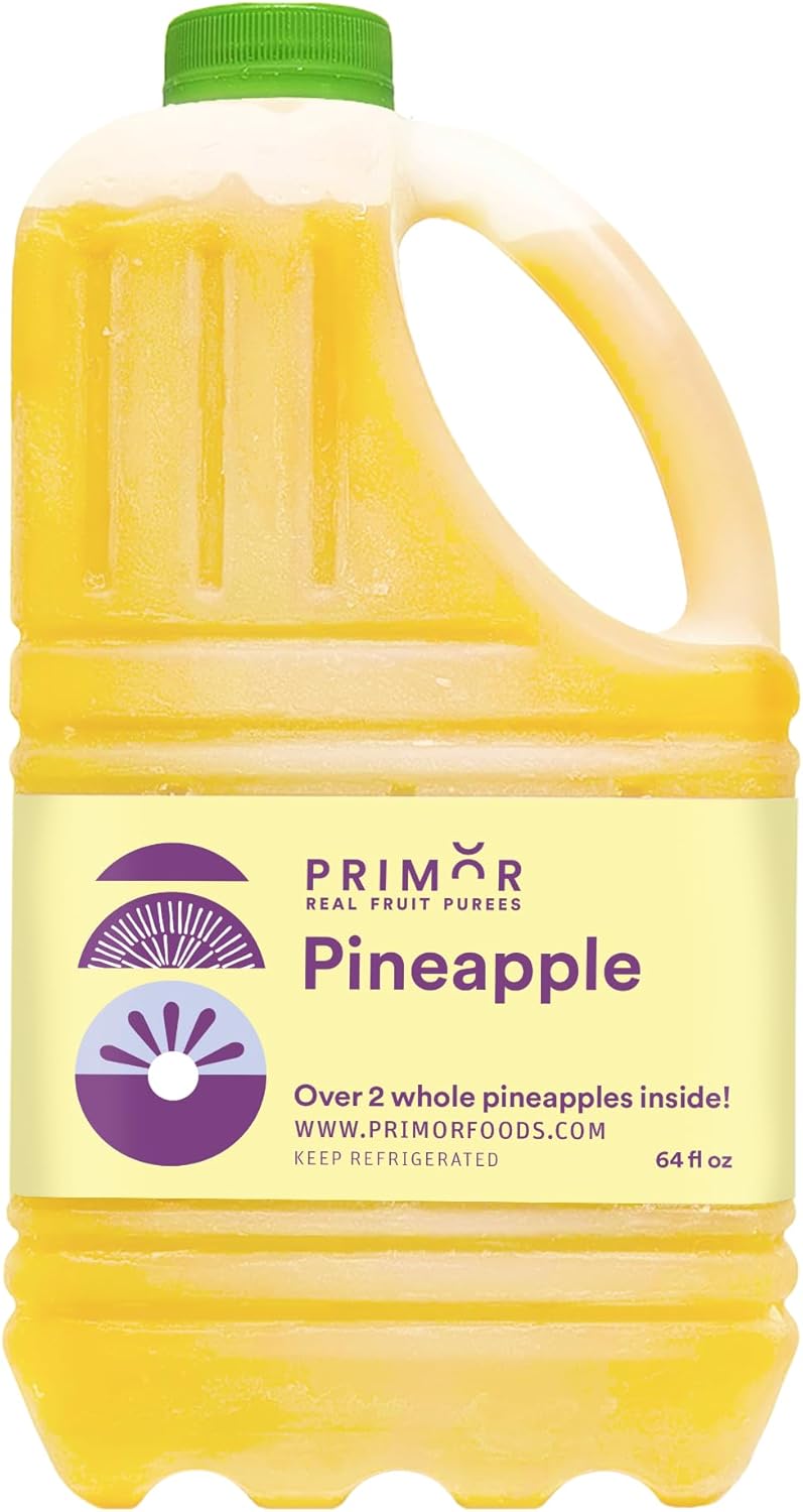 Primor Fruit Purees | Made with Real Fruit | Countless Applications: Juices, Smoothies, Cocktails, Desserts, and More - Pineapple