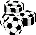 Soccer Party Supplies Soccer Football Paper Napkins 3D Black and White Design- Soccer Theme Birthday Tableware Include Soccer Napkins for Soccer Fans, Totally 60Pcs