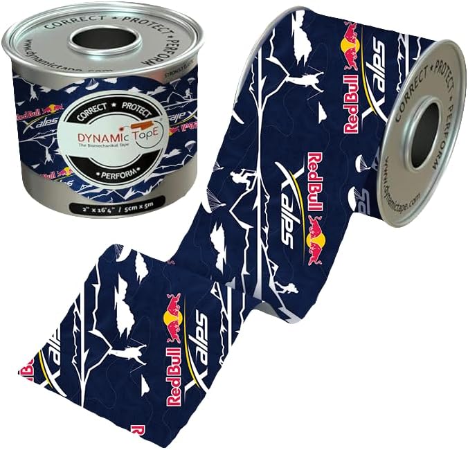 Dynamic Tape Red Bull X-Alps Edition Biomechanical Athletic Tape | 4 Way Stretch & Stronger Recoil Than Kinesiology Tape | Designed for Sports, Muscle & Joint Load Management | Recycled | 2" (1 Roll)