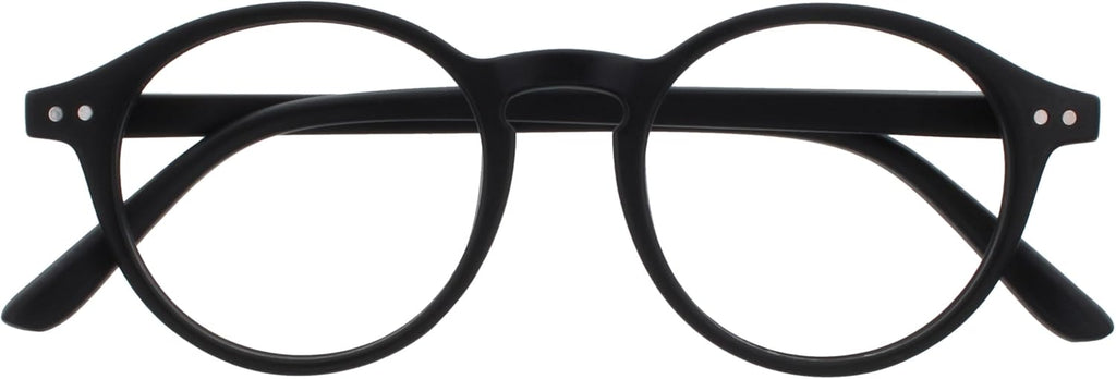 OPULIZE REY Reading Glasses for Women Men, Retro Round Frame with Spring Hinges, Matte Black +3.00 (Pack of 1)