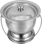 Gatuida Boy Girl Stainless Steel Spittoon Lid Portable Urinal for Adults and Boys and Girls Thickened Chamber Pot for Home Hospital Use
