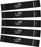 Fit Simplify Resistance Loop Exercise Fitness Bands with Instruction Guide and Carry Bag, Set of 5