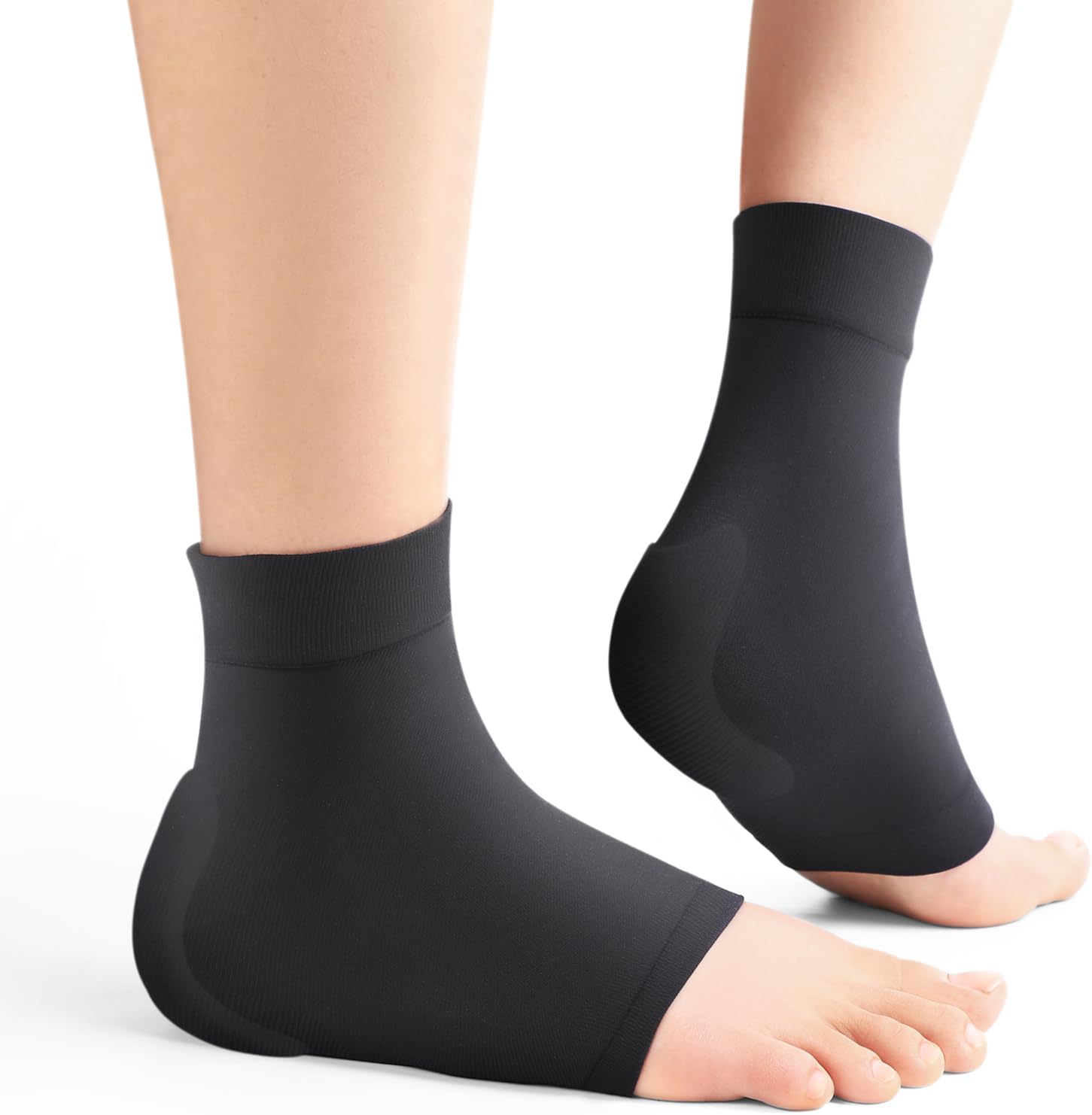 Achilles Tendon Heel Protector - Compression Padded Sleeve Socks - Promifun Premium Gel Heel Socks for Haglunds Bump, Bursitis, Tendonitis & Tenderness - 1 Pair - XL