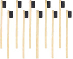 SEVENHEAD 10 PCS Kids Bamboo Toothbrushes Soft Bristles Wooden Toothbrushes, Natural Biodegradable BPA Free Eco Friendly Toothbrushes Black