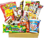 Japanese Dagashi 18 pcs assortment & Cup Noodles ramen BUTAMEN set special BOX with AKIBA KING sticker
