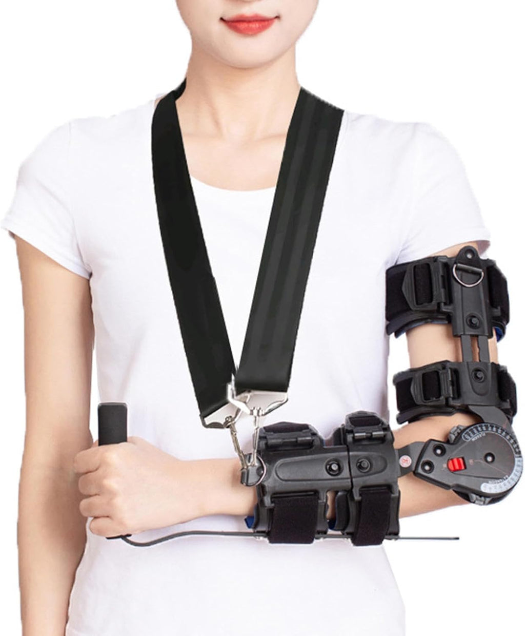 PopieL Adjustable Angle Hinged Rom Elbow Brace, Elbow Brace Support for Left or Right Leg, Articulated Rom Elbow Support for Elbow, Tendons After Surgery, Fractures and Trauma,Right