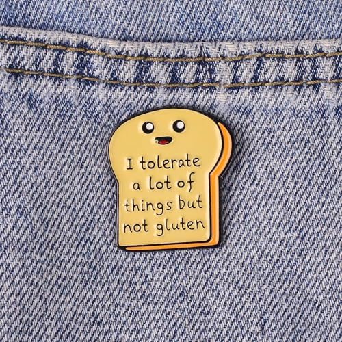 Gluten Free Enamel Pin, I Tolerate A Lot Of Things But Not Gluten Brooch Badge, Celiac Disease Lapel Pins, Funny Celiac Gift For Her Him, Gluten Free Awareness Brooches, Food Allergy Humor Decorative Jewelry Accessories