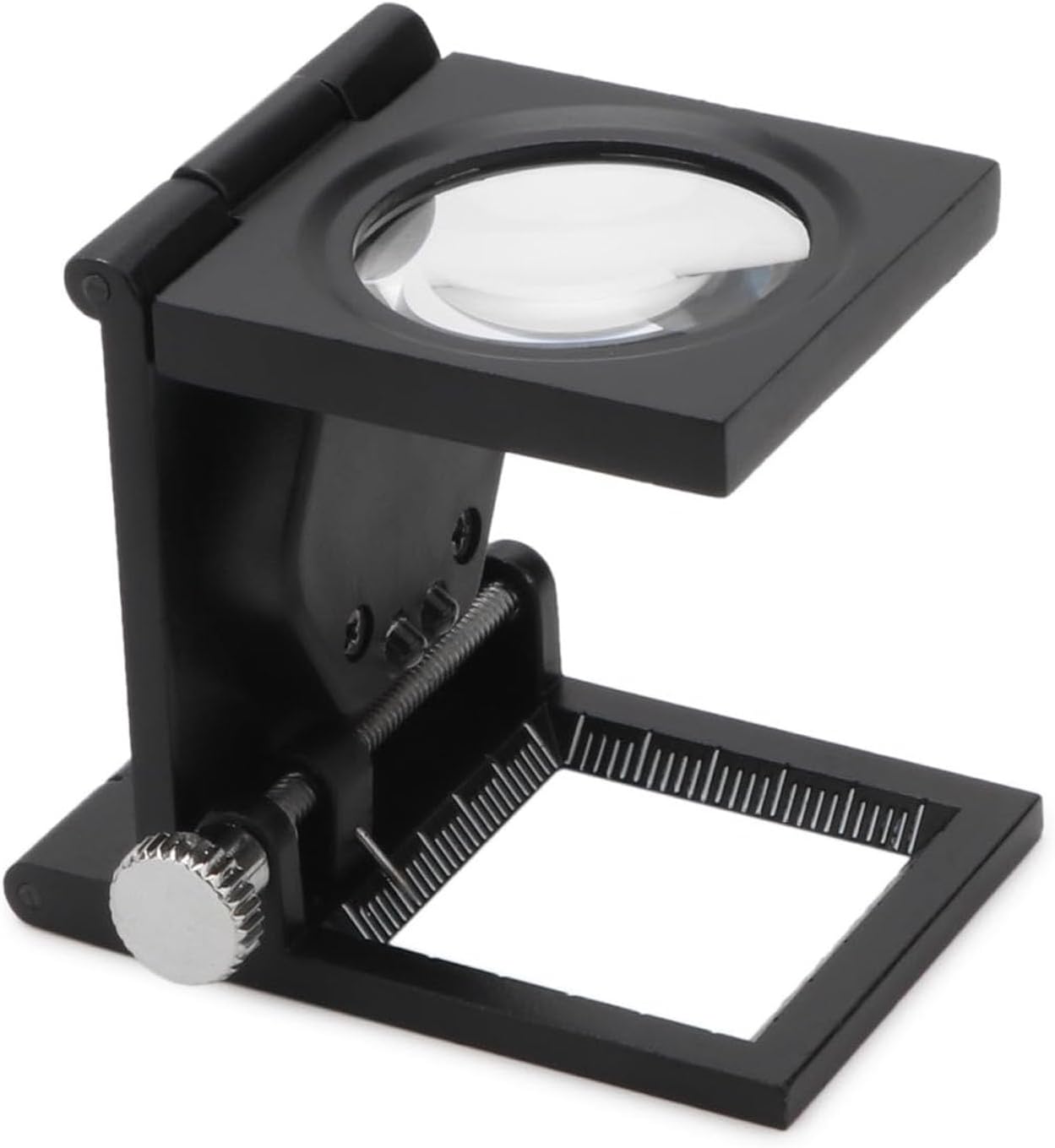 Rongon Jewelers Loupe Magnifier, Magnifying Glass with Lights, Pocket Magnifiers 10X, Magnifying Lens Zinc Alloy Portable Desktop Magnify Glass Tool with Scale for Jewelry Repair Collection Textile