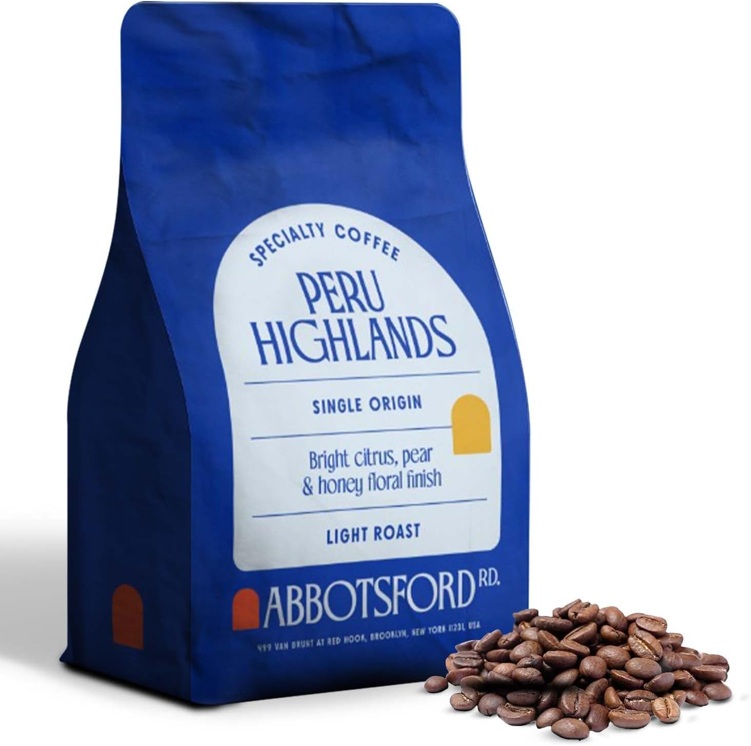 Peru Highlands Flavored Whole Bean Coffee, Light Roast Coffee Beans with Bright Citrus, Pear, and Honey Floral Finish, Single Origin 12 oz Bag, Perfect Andes Beans