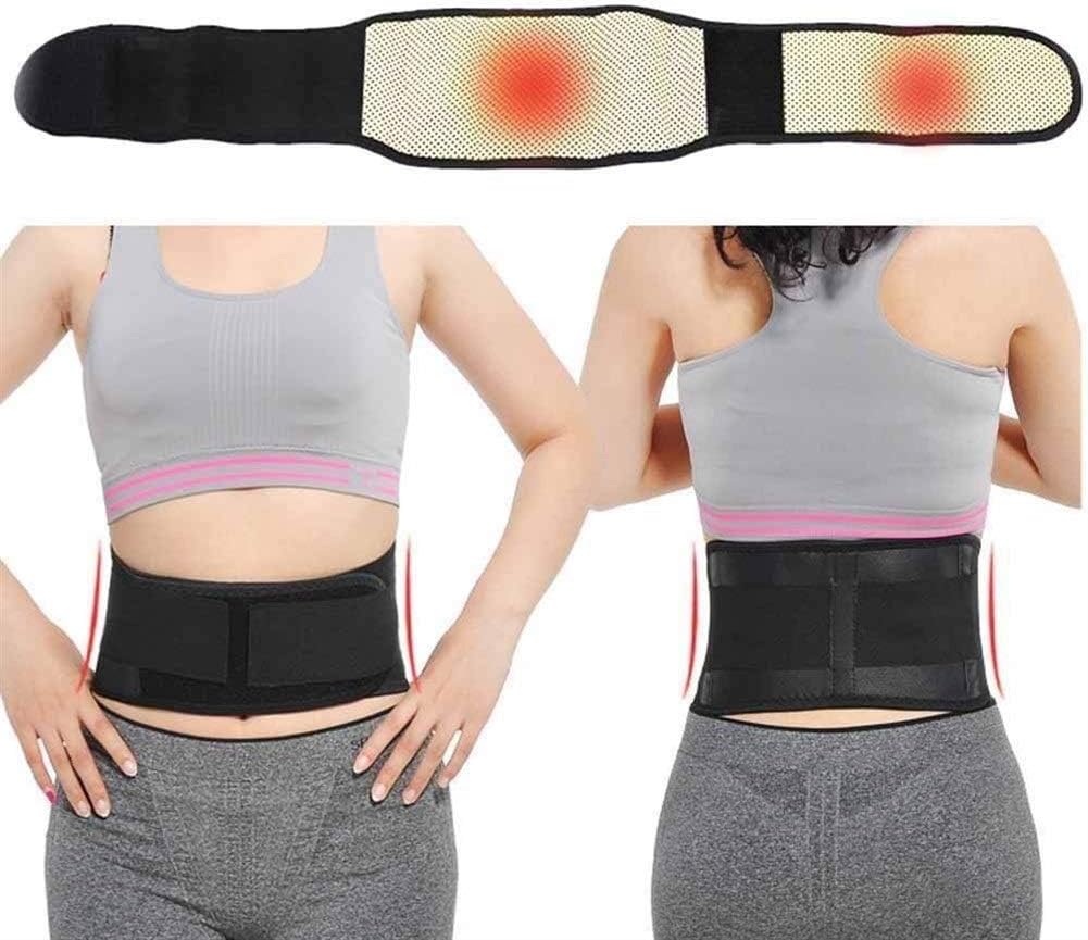 Lumbar Brace Adjustable Waist Tourmaline Self Heating Magnetic Therapy Back Waist Support Belt Lumbar Brace Massage Band Health Care Men Women (Size : L)