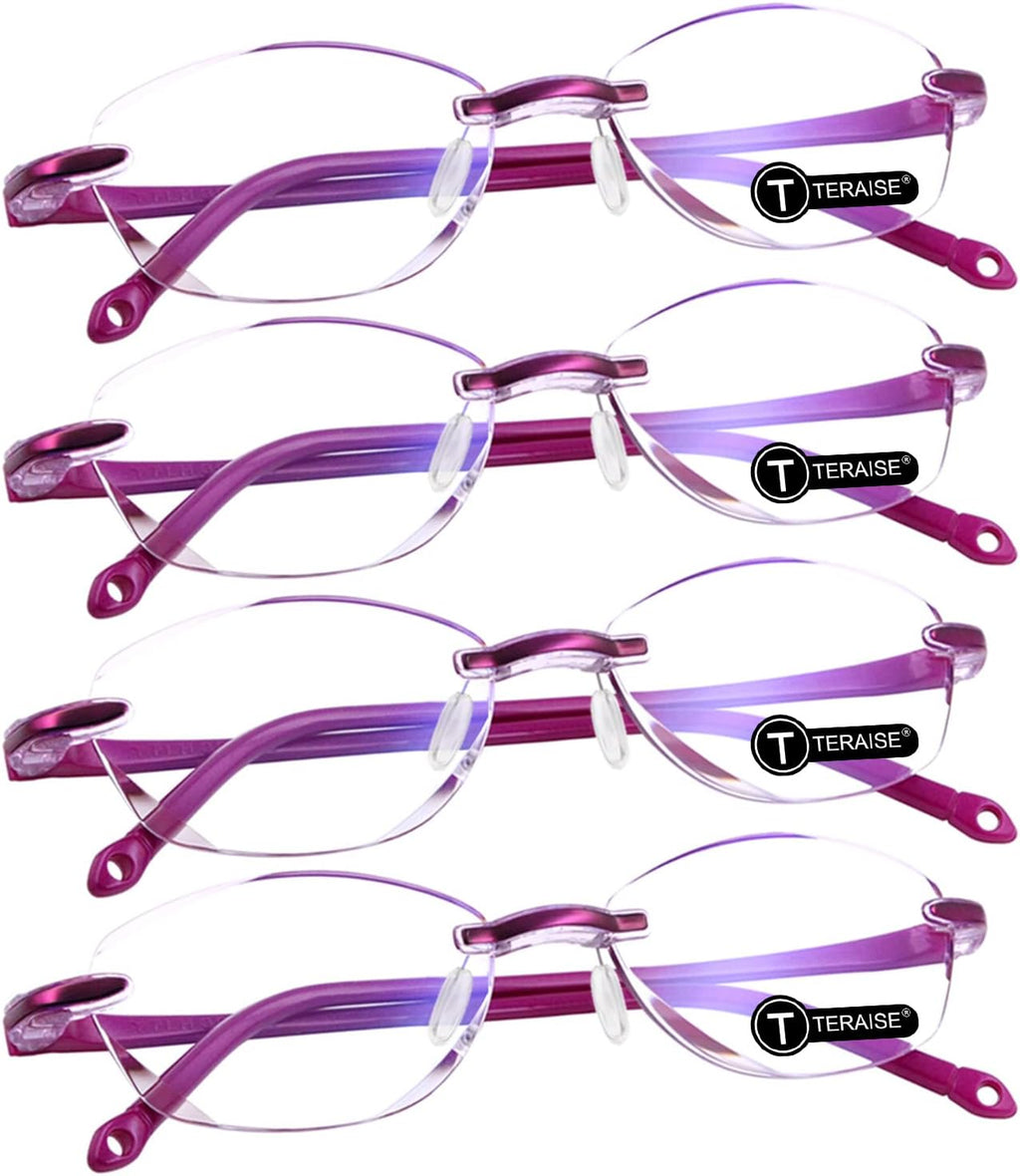 TERAISE Reading Glasses for Women Anti-Blue Light Glasses Diamond-Cut Design Computer glasses Anti-Fatigue Reader
