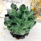 Natural crystal clusters, green ghost raw stone crystals, exquisite home and office decorations