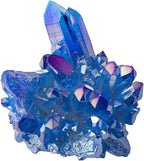 DECHOUS Natural Crystal Cluster Geode, Blue Raw Quartz Geode Crystal Cluster Stone Small Healing Crystals for Home Decoration, Healing, Meditation