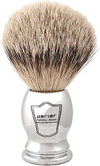 Parker 100% SILVERTIP Badger Shaving Brush – Chrome Handle & Stand – Premium 3-Band Badger Bristles for Smooth, Luxurious Lather