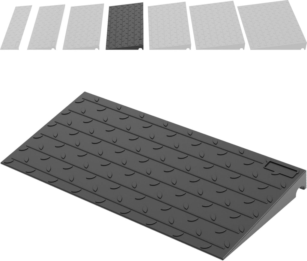 1" - 4" inch Rubebr Extensible Threshold Ramp, Anti-Slip Doorway Curb Ramp, for Wheelchair Scooter Black Wheelchair Ramp Doorway (2.5" Rise)