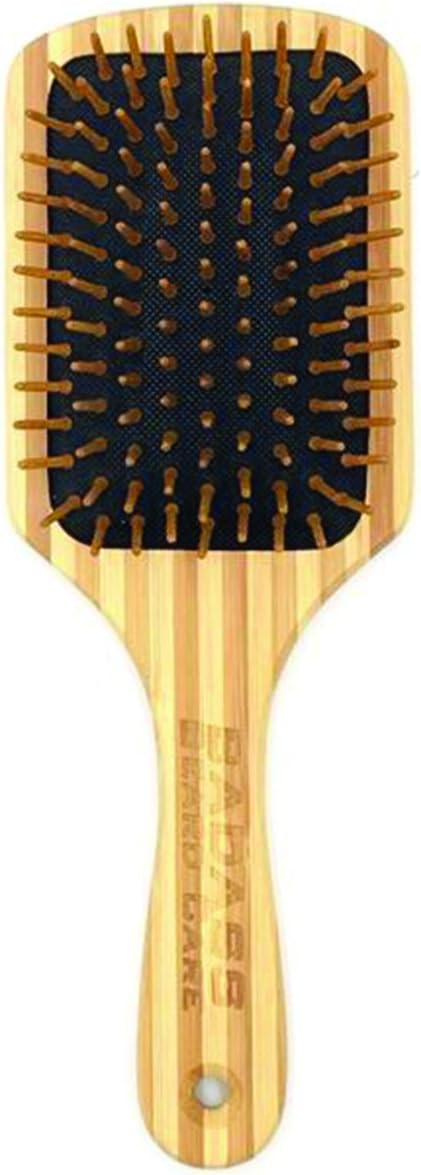 Badass Beard Care Wood Bristle Beard Brush For Men - Anti-static, 100% Bamboo & Light Weight