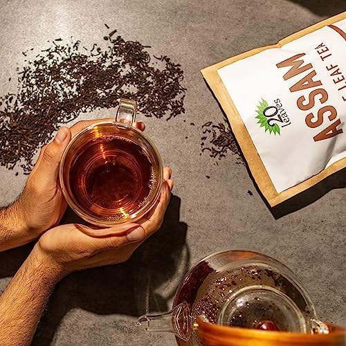 Assam Loose Leaf Black Tea - 100% Certified Organic - 1lb Pouch - 16oz Resealable Kraft Bag - 1 Pack