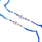 Pack of 2 Designer Evil Eye Charms Beaded Rakhi Set for Brothers – Rakhi for Raksha Bandhan & Bhaidooj – Good Luck Protection