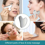 Stainless Steel Gua Sha Tools for Face, Metal Guasha Board Facial Tool Lymphatic Drainage Skin Care Massager for Body Eyes Neck