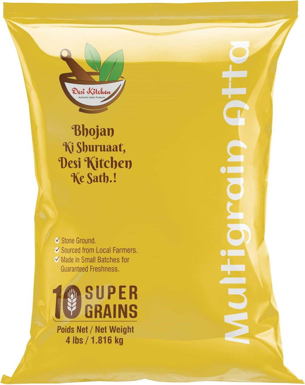 Desi Kitchen Multigrain (10 Super Grains) Wheat Flour (Chakki Atta) 4lbs