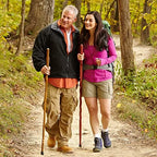 Brazos Rustic Wood Walking Stick, Hickory, Traditional Style Handle, for Men & Women, Made in The USA