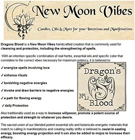 Dragon's Blood Conjure Intention Oil .5 oz Bottle Hoodoo Wicca Affirmation Spell Increase Potency, Protection, Love, Healing, Banishing, Empowerment