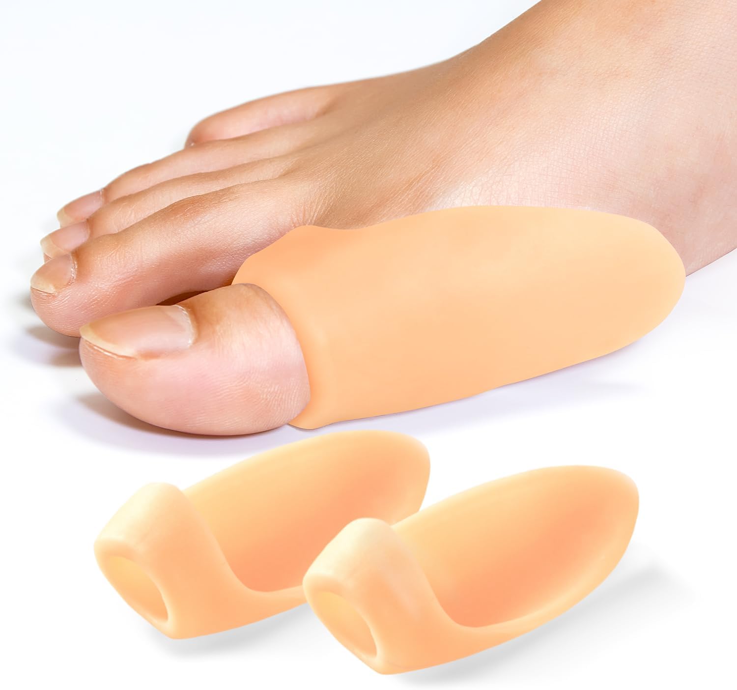Gel Bunion Protector Shield, 10 Pack of Bunion Pads and Cushions, Bunion Guard for Big Toe, Relieve Foot Pain from Friction, Rubbing and Pressure - Beige
