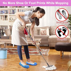 Mop Slippers Reusable Microfiber Cleaning Slippers for Floors, Multi-Function Washable Mop Slippers for Home, Kitchen & Bathroom, Blue(1 Pair)