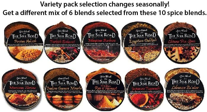 Exotic Spice Blends 6-Pack Gift Set from The Silk Road Restaurant, No Salt | All Natural Seasoning | Vegan | Gluten Free Ingredients | NON-GMO | No Preservatives
