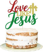 Happy Birthday Jesus Cake Toppers - Love Like Jesus Cake Topper,Jesus Birthday, Religious Jesus Cake Topper,Good Friday Cake Decoration, Christmas Party Decoration Supplies