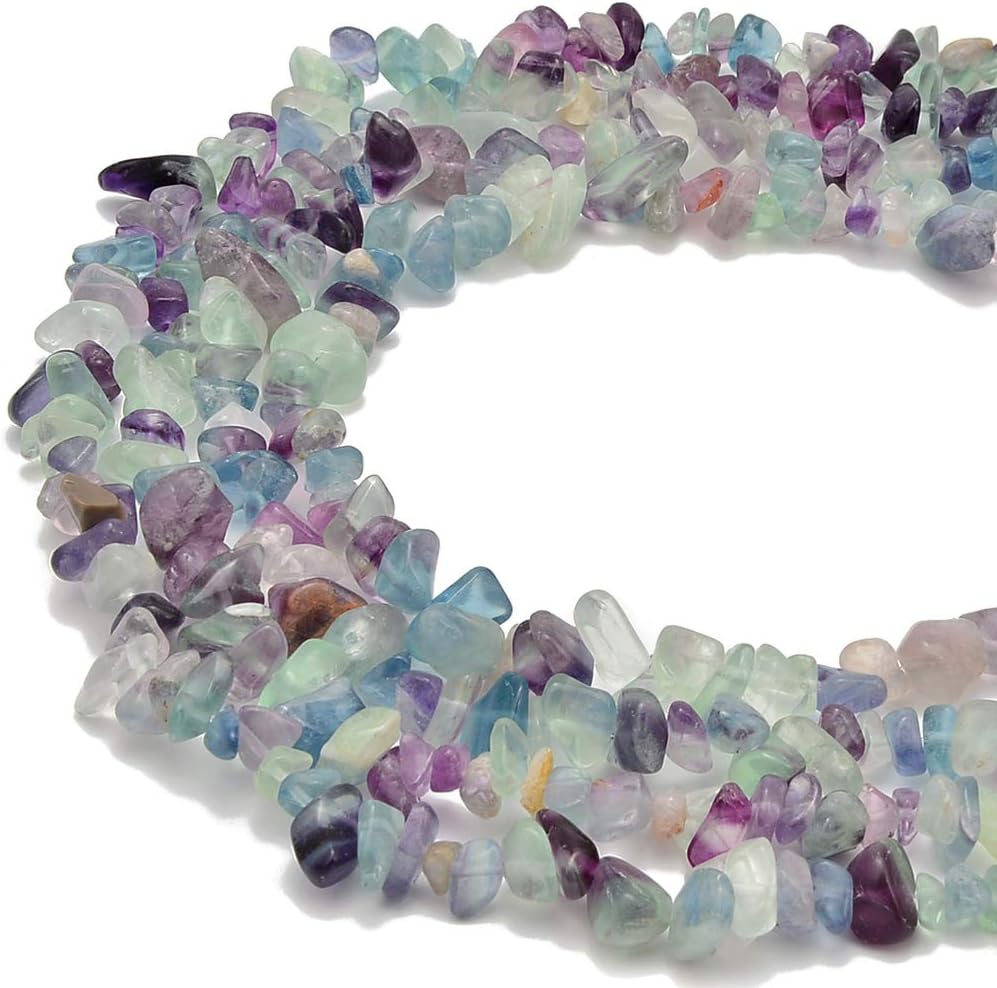 3-5mm Natural Mutilcolor Fluorite Gemstone Chips Loose Beads Semi Precious for Jewelry Making DIY Handmade Craft Supplies 1 Strand per Bag Approxi 32"