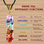 COLORFUL BLING 2Pcs 7 Chakra Stones Necklace Gemstone Energy Healing Crystal Pendant Emotional Body Purification Pendant