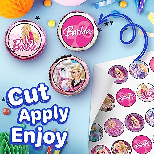 30 x Edible Cupcake Toppers – Fashion Doll Girl Pink Themed Collection of Edible Cake Decorations | Uncut Edible on Wafer Sheet