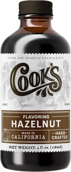 Cook's, Pure Hazelnut Flavor, Perfect for Baking and Cooking, Certified Kosher, Gluten Free, Allergen Free, Vegan, 4 oz