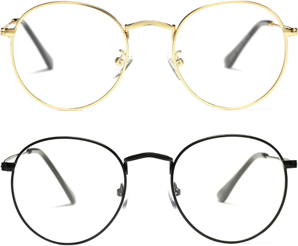 Pro Acme Classic Round Metal Clear Lens Glasses Frame Unisex Circle Eyeglasses