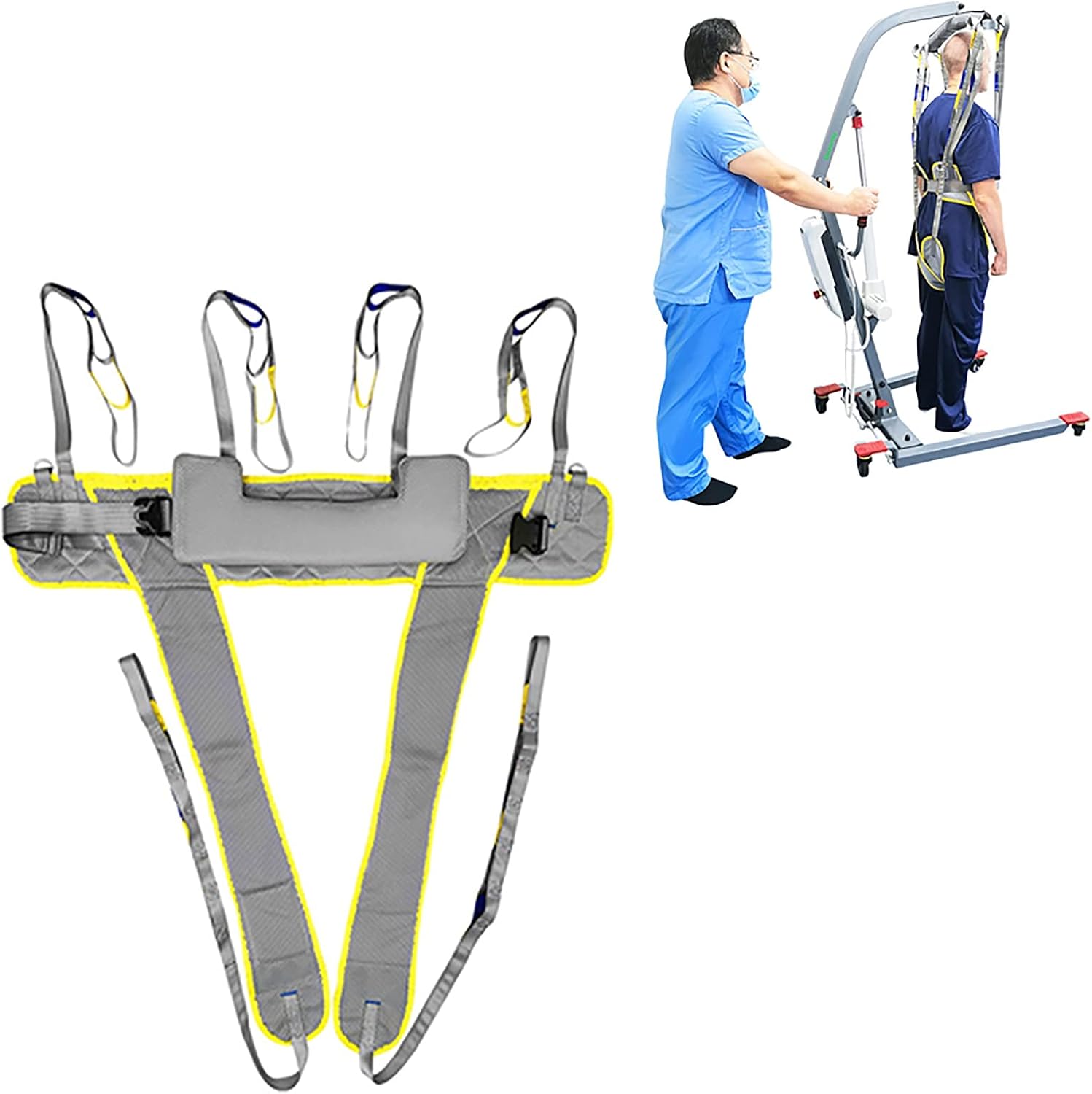 Patient Lift Slings Belt, Divided Leg Sling, Medical Standing Walking Training Aids Full Body Transfer Strap Leg Support Trainer, Max Load Capacity 650 Lbs (Size : Medium)