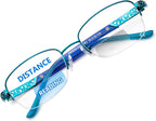 Progressive Multifocal Reading Glasses Women No Line Bifocal Readers with Nose Pad Metal Half Frame Mid-Near Range