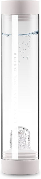 VitaJuwel Sana DIAMONDS cloud white | Crystal Water Carafe with Genuine Diamond Slivers (4ct.) & Clear Quartz - Invigorating, Energizing & Exhilarating