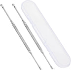2 Pack Stainless Steel Ear Wax Removal Tool, Ear Pick Spoon Cleaner with Storage Box, Portable Ear Scraper for Effective Ear Care