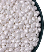 NIPEOR White Heart Sprinkles, Edible Heart 130g/4.6oz, Sugar Pearls & Candy Sprinkles for Cake, Cupcake, Cookie & Dessert Decorating, Holiday Baking & Party Toppers (White)