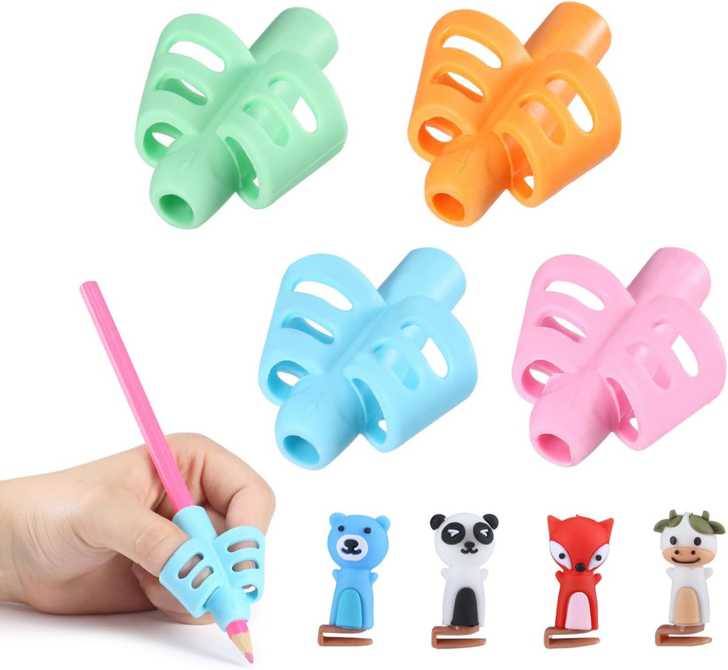 Mr. Pen- Pencil Grips for Kids Handwriting, 4 Pack with 4 Clips, Pencil Grips