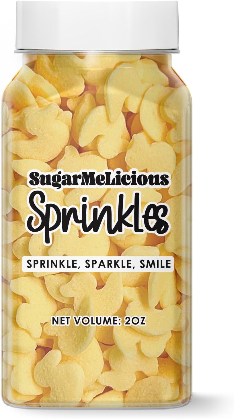 SugarMeLicious Baby Duck Candy Quin Sprinkles for Birthday Cakes, Cupcakes, Cookies & Desserts, (Ducks, 2oz)