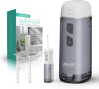 VOYOR-HEALTH Portable Water Flosser Cordless, Mini Travel Oral Irrigator with Telescopic Water Tank, IPX7 Waterproof Water Dental Flosser for Teeth Cleaning Braces & Dental Care WF510 (Silver)