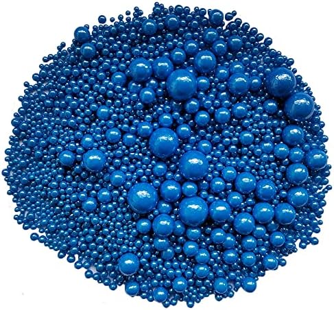 Edible Royal Blue Sugar Pearls Candy Sprinkles 120G/ 4.23Ounce Baking Cake Sprinkles Cupcake and Cake Topper Cookie Decorations Wedding Party Valentines Halloween Christmas Supplies